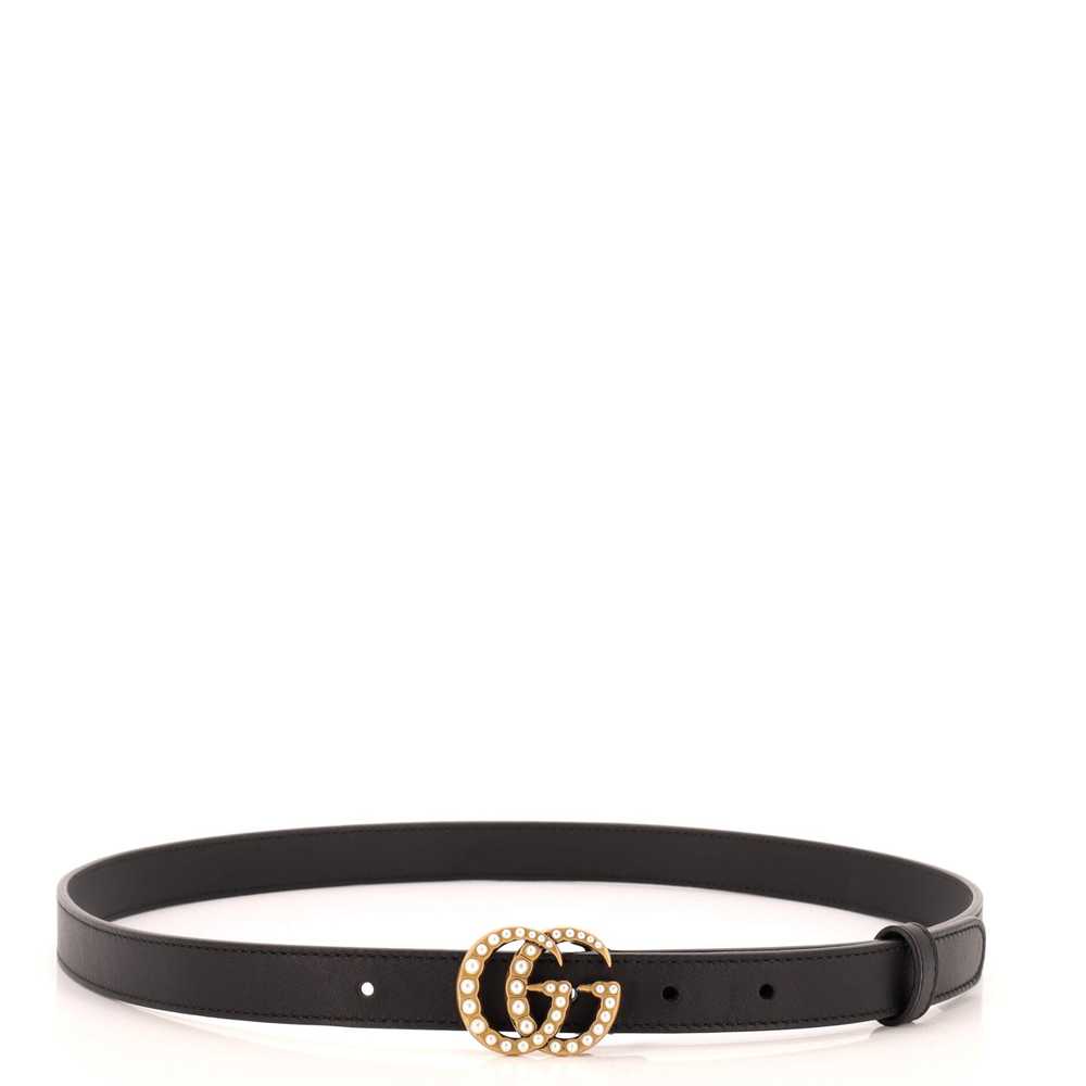 GUCCI Pearly GG Marmont Belt Leather Thin 85 - image 2
