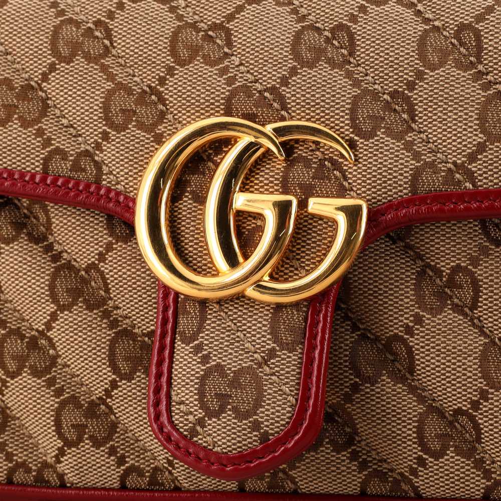 GUCCI GG Marmont Flap Bag Diagonal Quilted GG Can… - image 6