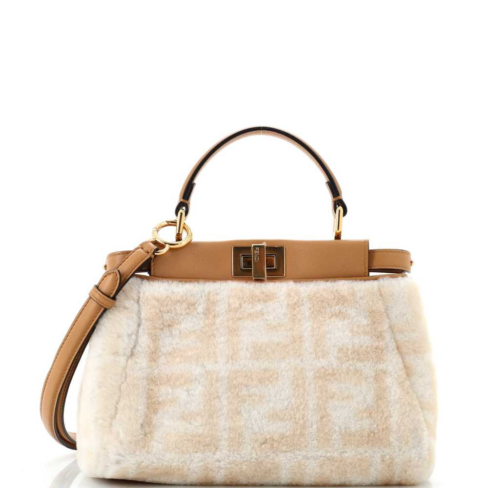 FENDI Peekaboo Bag Zucca Shearling Mini - image 1