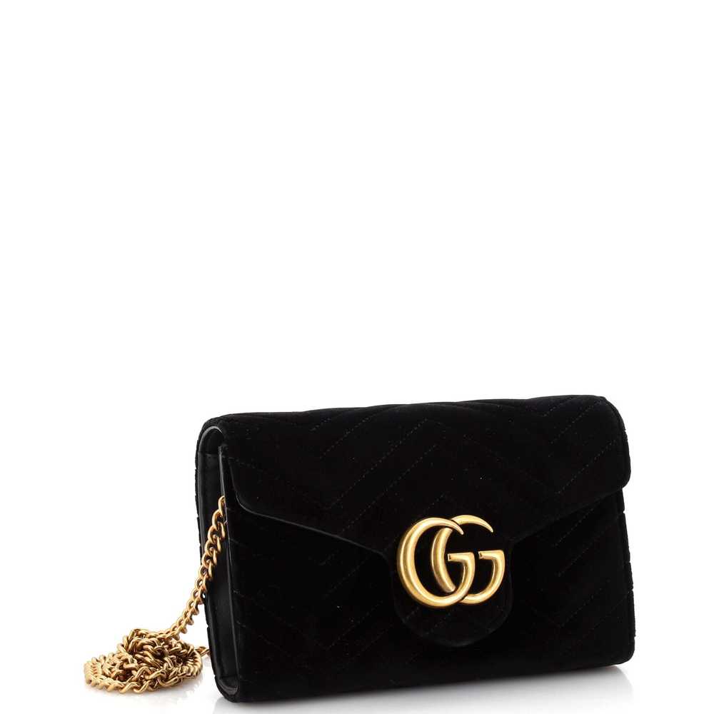 GUCCI GG Marmont Chain Wallet Matelasse Velvet Mi… - image 2