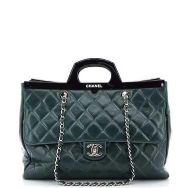 CHANEL CC Delivery Tote Quilted Glazed Calfskin La