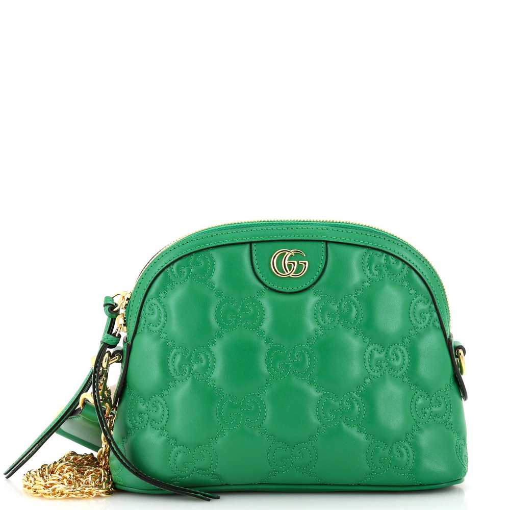 GUCCI Dome Chain Zip Shoulder Bag GG Matelasse Le… - image 1