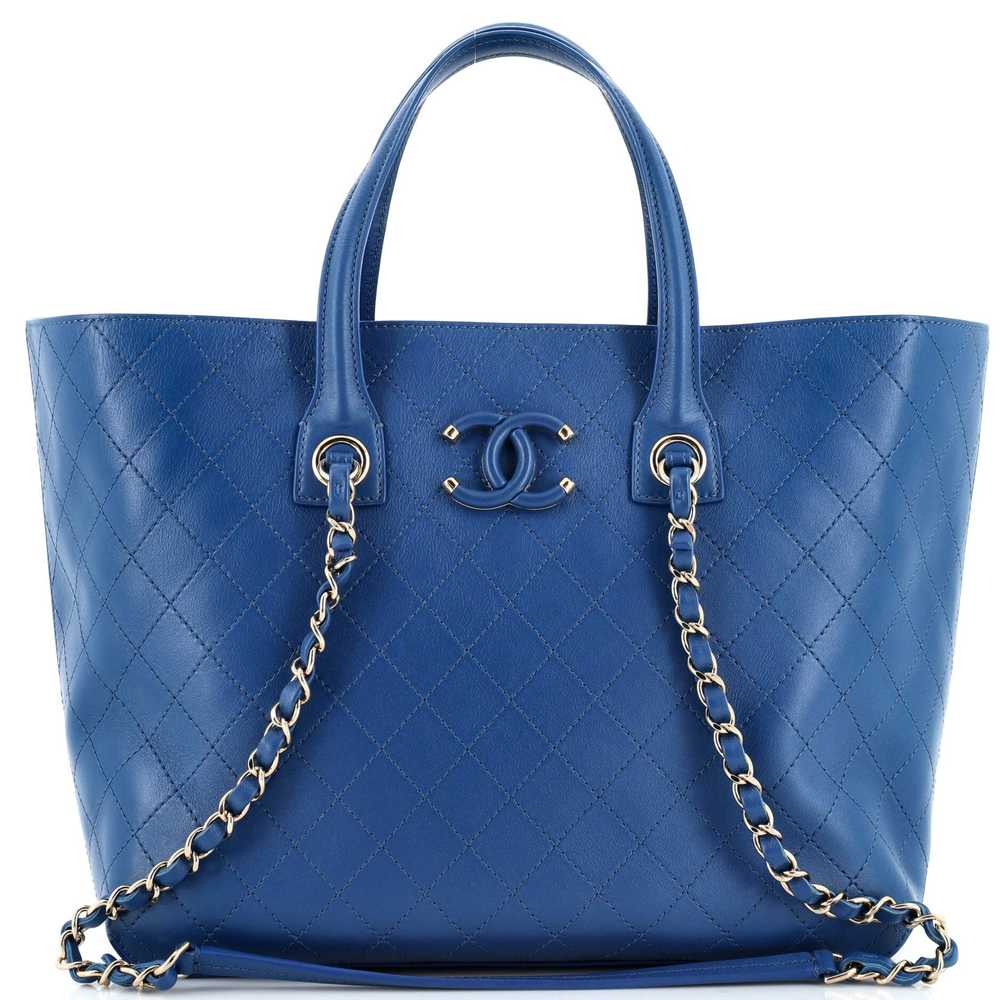 CHANEL Covered CC Shopping Tote Stitched Calfskin… - image 1