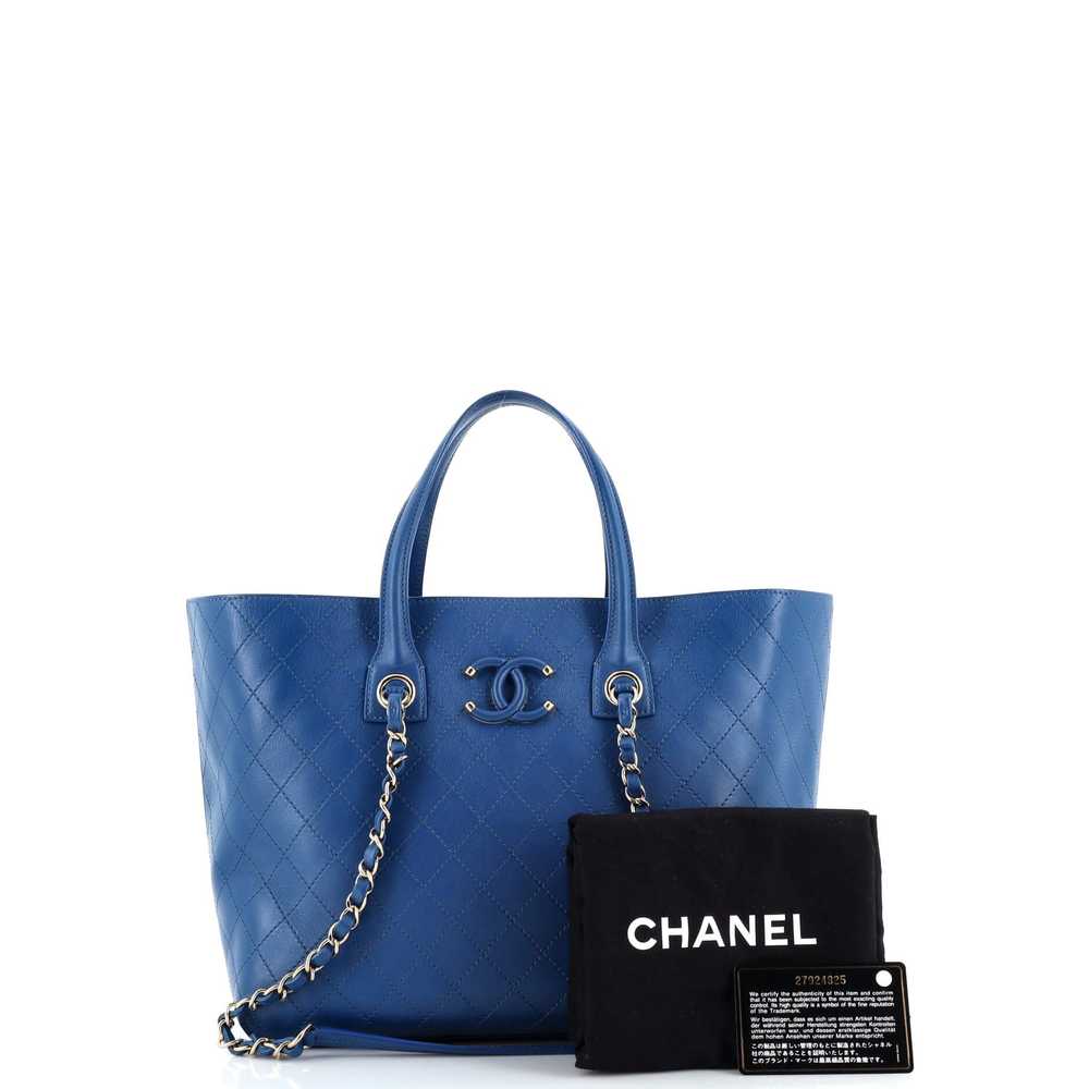 CHANEL Covered CC Shopping Tote Stitched Calfskin… - image 2