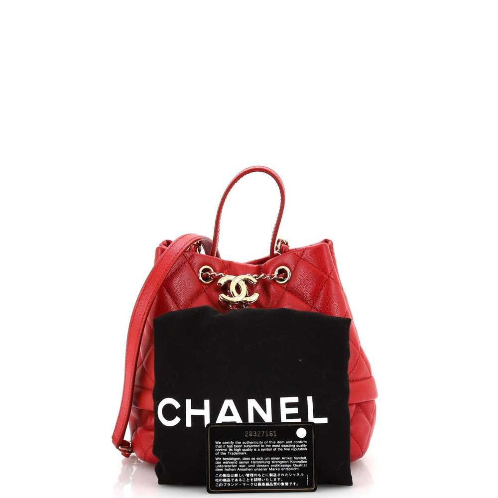 CHANEL Rolled Up Drawstring Bucket Bag Quilted Ca… - image 2