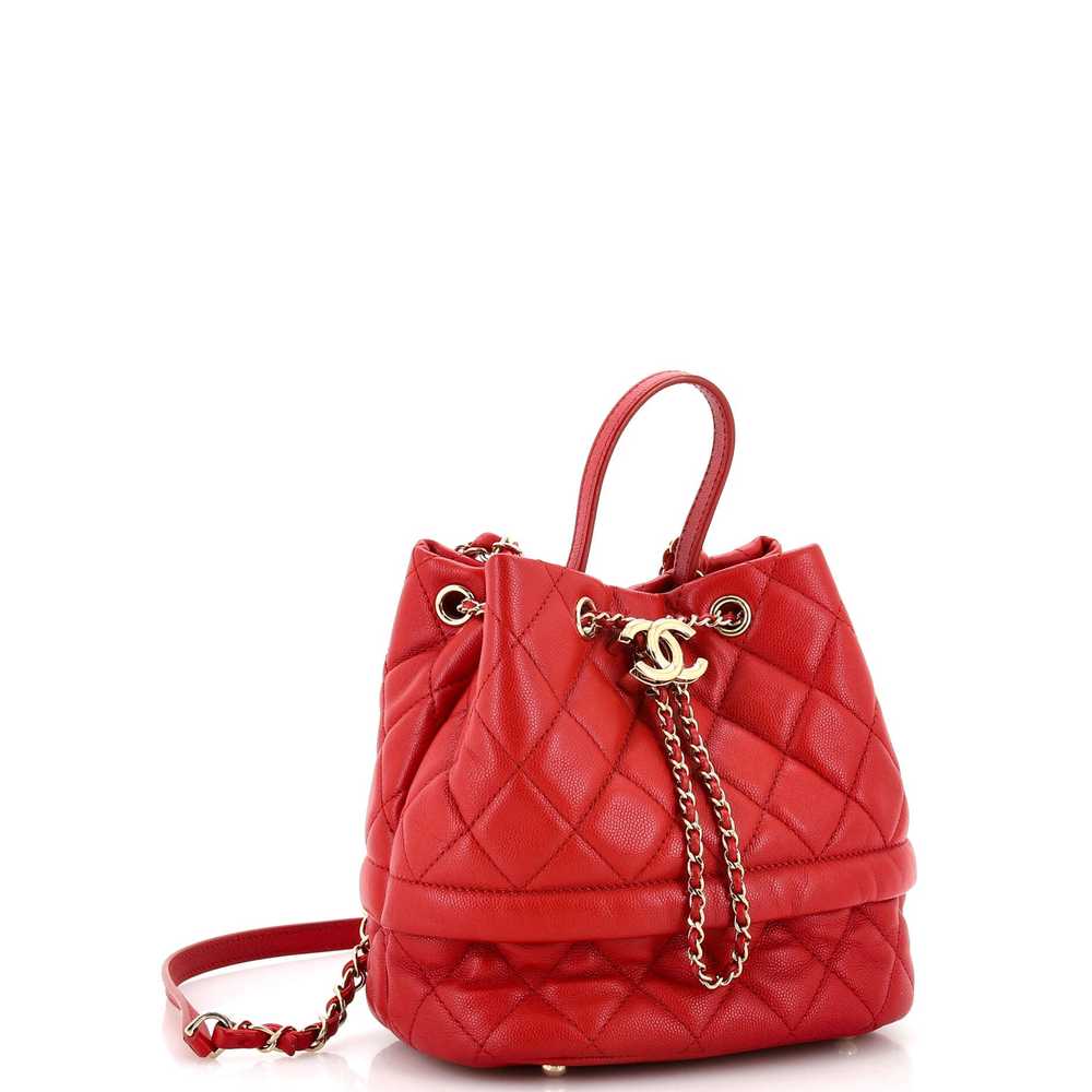 CHANEL Rolled Up Drawstring Bucket Bag Quilted Ca… - image 3