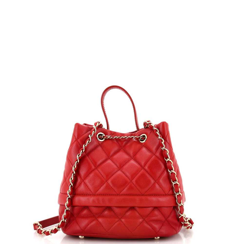 CHANEL Rolled Up Drawstring Bucket Bag Quilted Ca… - image 4
