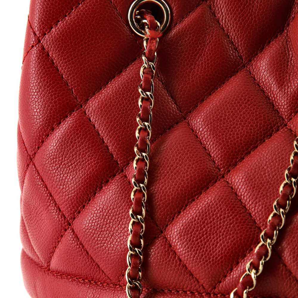 CHANEL Rolled Up Drawstring Bucket Bag Quilted Ca… - image 8