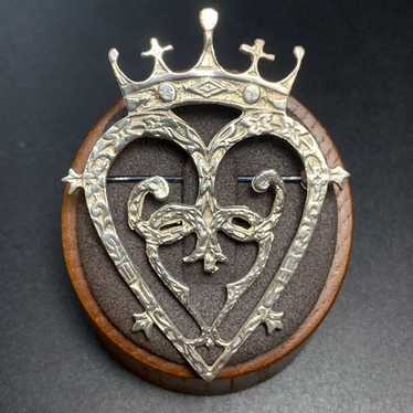VTG Sterling Silver 925 Celtic Heart Luckenbooth … - image 1