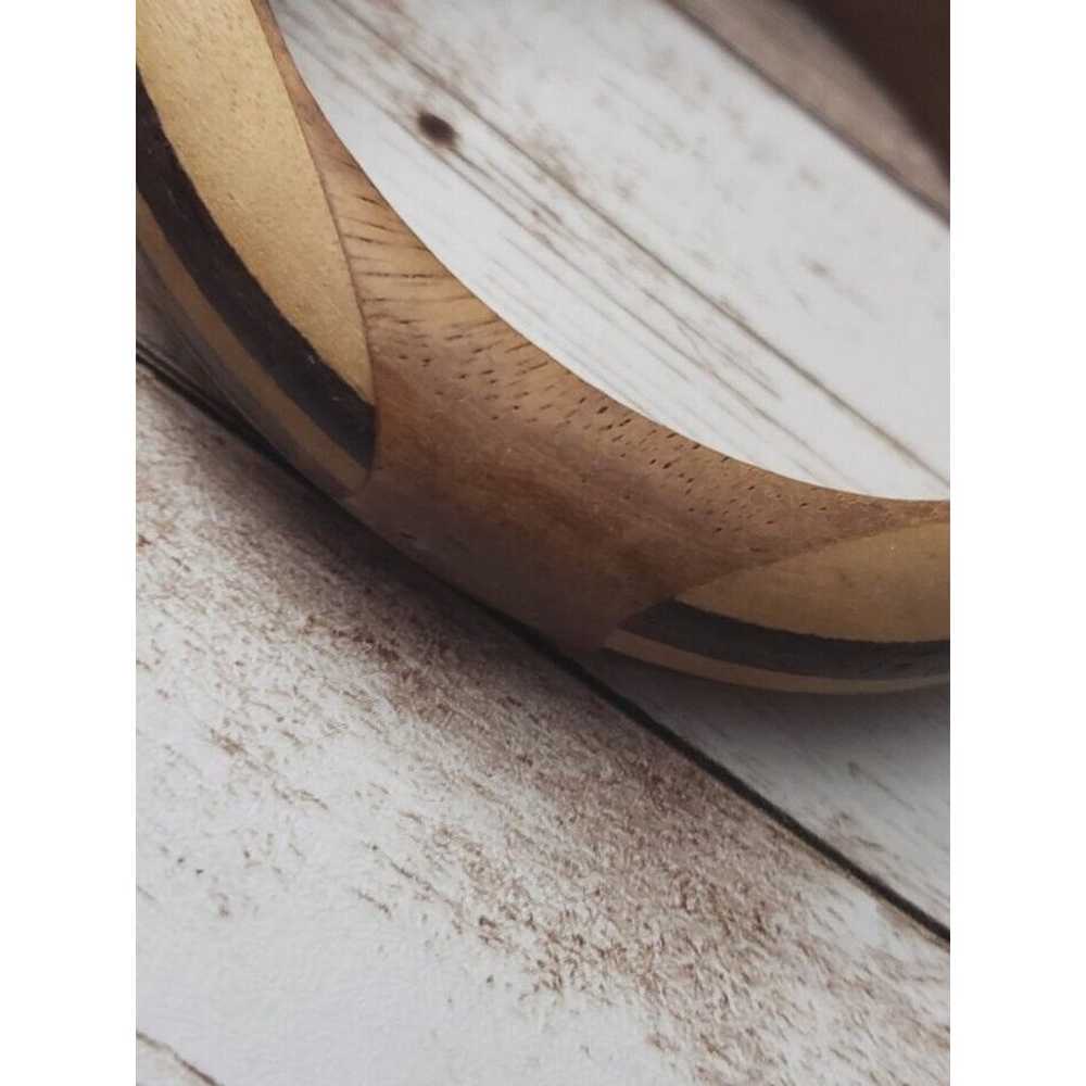 Vintage Bracelet / Bangle 8" Wooden with Wooden I… - image 4