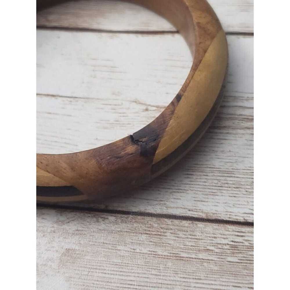 Vintage Bracelet / Bangle 8" Wooden with Wooden I… - image 5