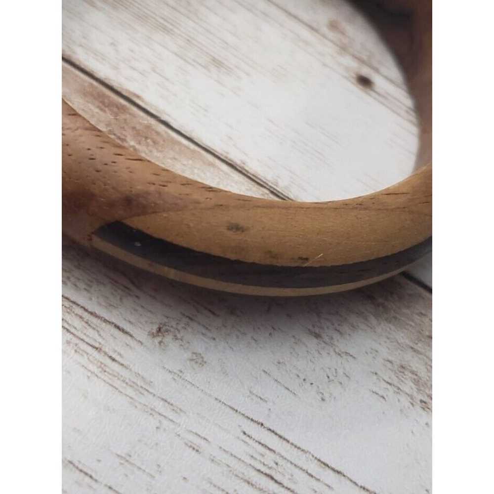 Vintage Bracelet / Bangle 8" Wooden with Wooden I… - image 6