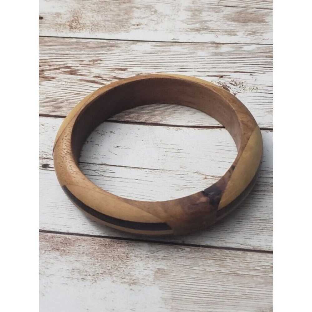 Vintage Bracelet / Bangle 8" Wooden with Wooden I… - image 7