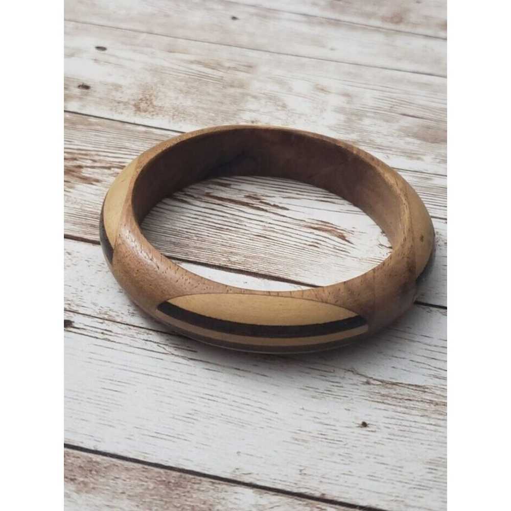 Vintage Bracelet / Bangle 8" Wooden with Wooden I… - image 8