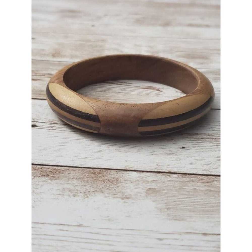 Vintage Bracelet / Bangle 8" Wooden with Wooden I… - image 9