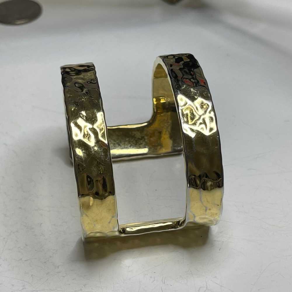 J.Crew J Crew hammered gold tone bracelet cuff si… - image 2