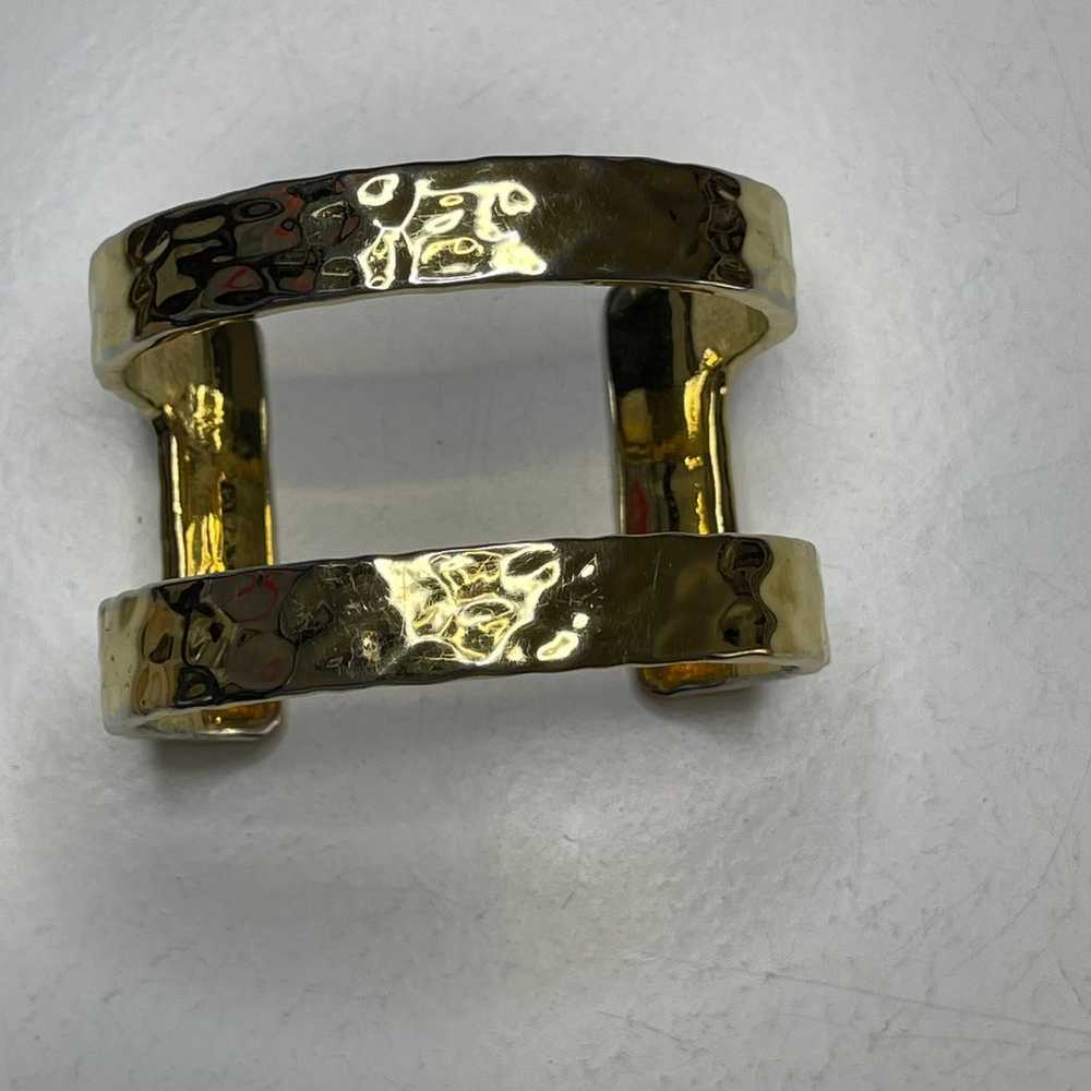 J.Crew J Crew hammered gold tone bracelet cuff si… - image 3
