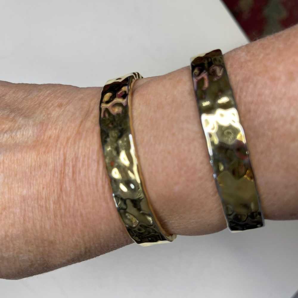 J.Crew J Crew hammered gold tone bracelet cuff si… - image 6