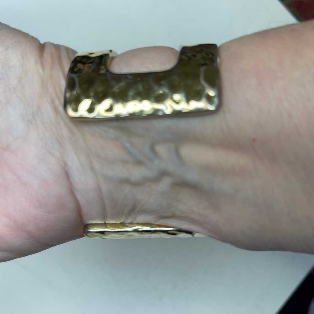 J.Crew J Crew hammered gold tone bracelet cuff si… - image 7
