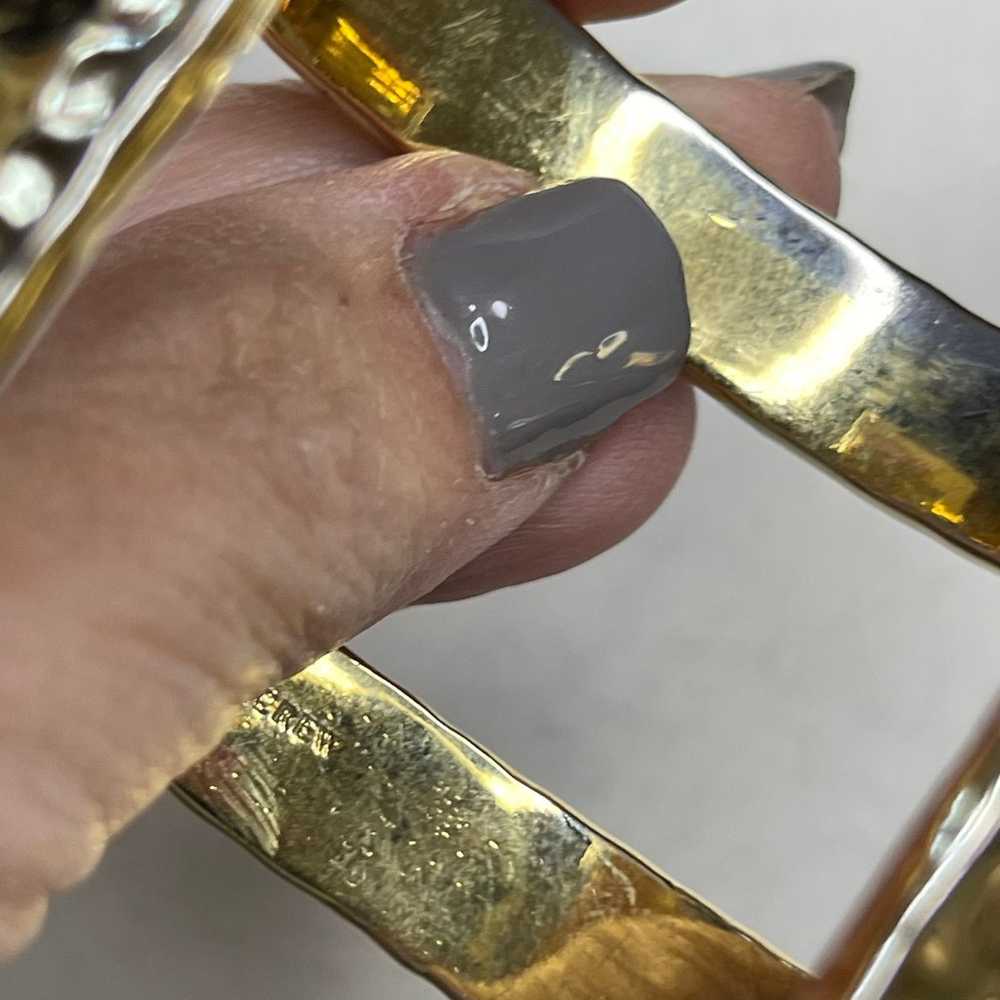 J.Crew J Crew hammered gold tone bracelet cuff si… - image 8