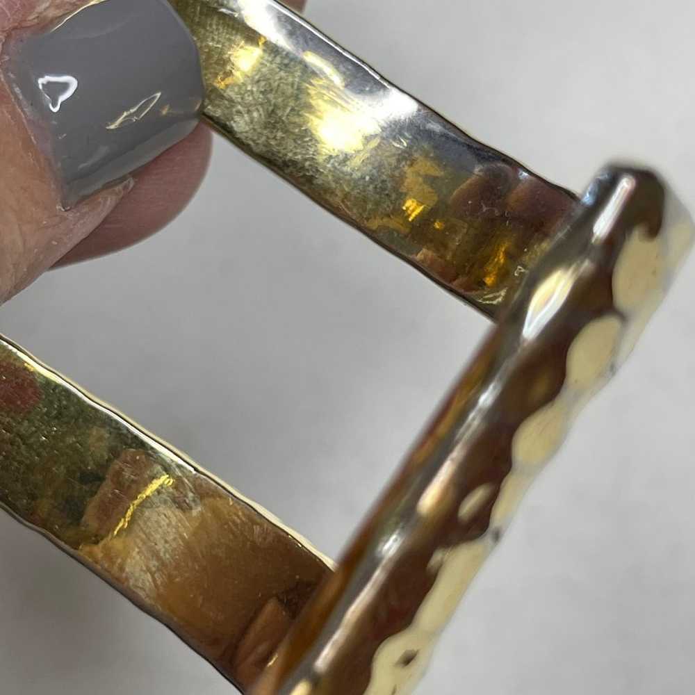 J.Crew J Crew hammered gold tone bracelet cuff si… - image 9