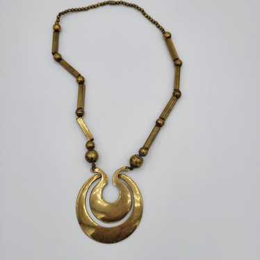 Brassy Boldness Vintage Statement Necklace - image 1