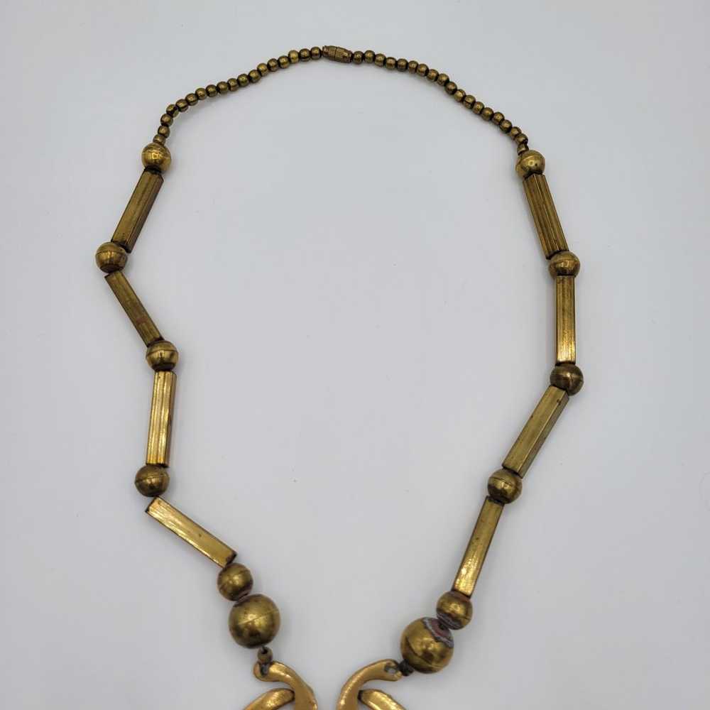 Brassy Boldness Vintage Statement Necklace - image 3