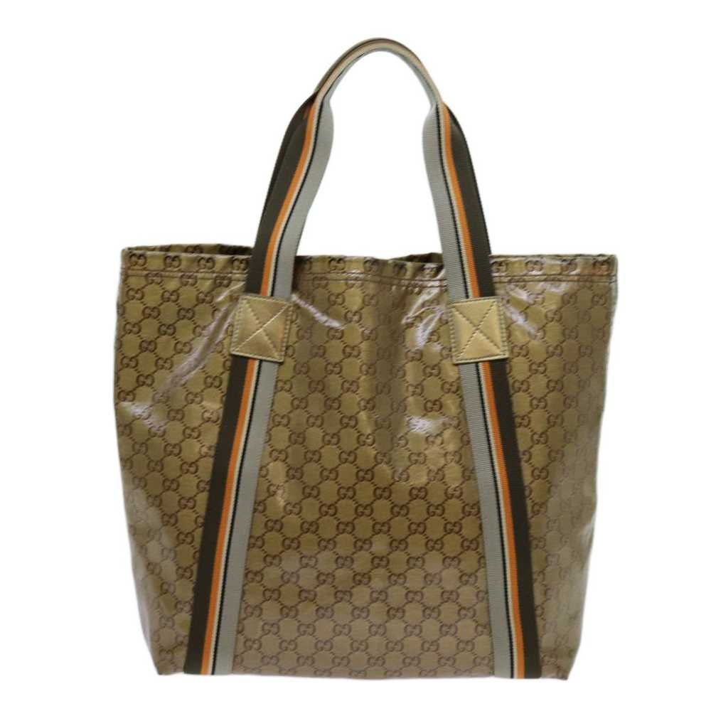 Gucci GUCCI GG Crystal Tote Bag Gray Gold Brown 1… - image 2