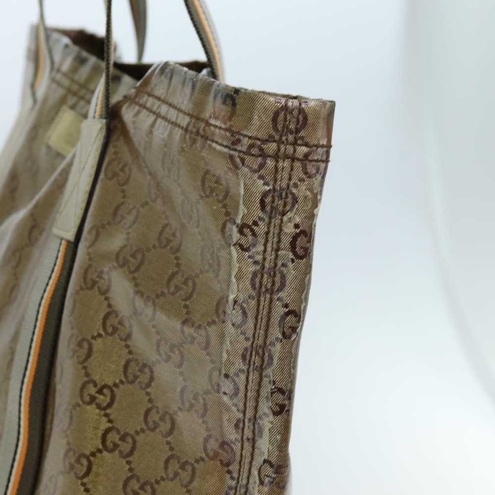 Gucci GUCCI GG Crystal Tote Bag Gray Gold Brown 1… - image 4
