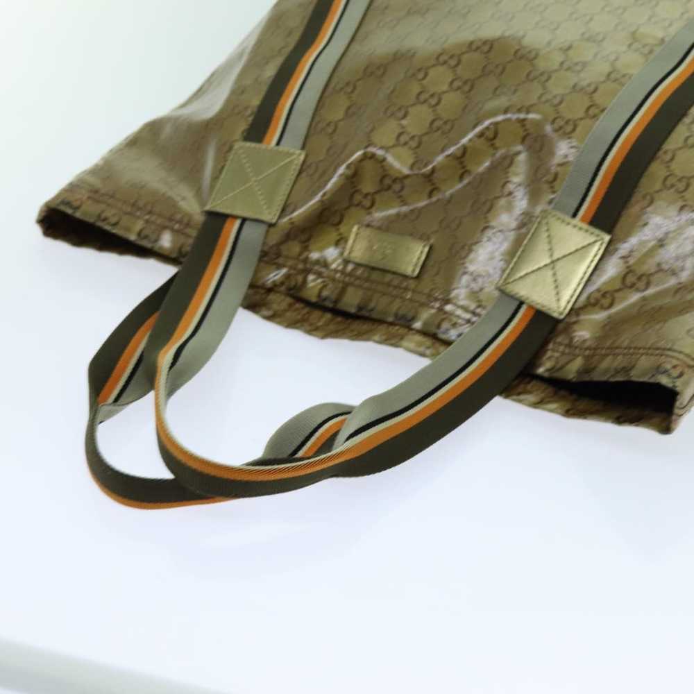 Gucci GUCCI GG Crystal Tote Bag Gray Gold Brown 1… - image 7
