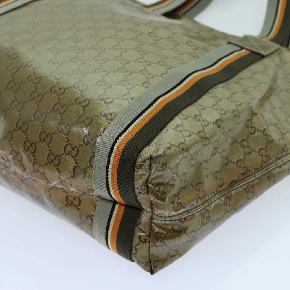 Gucci GUCCI GG Crystal Tote Bag Gray Gold Brown 1… - image 9
