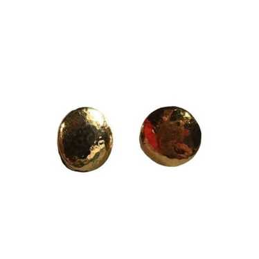 Vintage round gold tone clip-on earrings