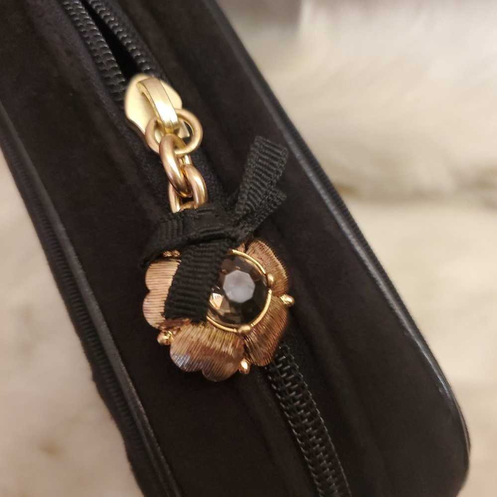 Juicy Couture Black Velour Rose Rhinestones Hard … - image 7