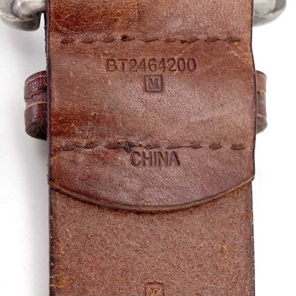 Fossil Vintage Walnut Brown Leather Belt Stitches… - image 6