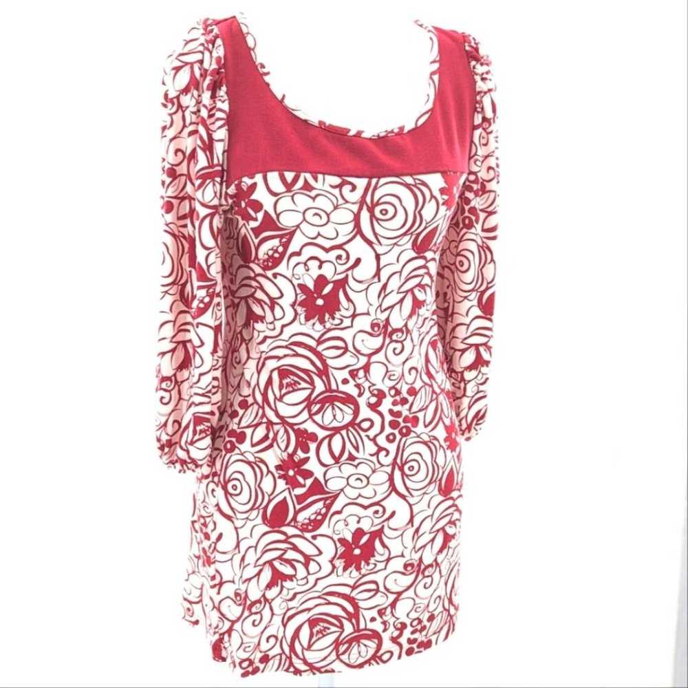 Guess Y2K Retro Red and White Floral Mini Dress S… - image 1