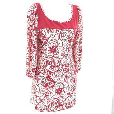 Guess Y2K Retro Red and White Floral Mini Dress S… - image 1