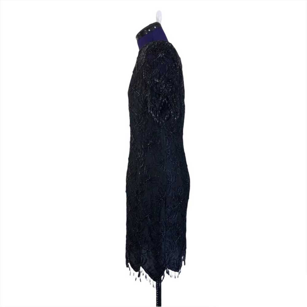 Vintage Robert Anthony Black Lace Beaded Dress - image 2