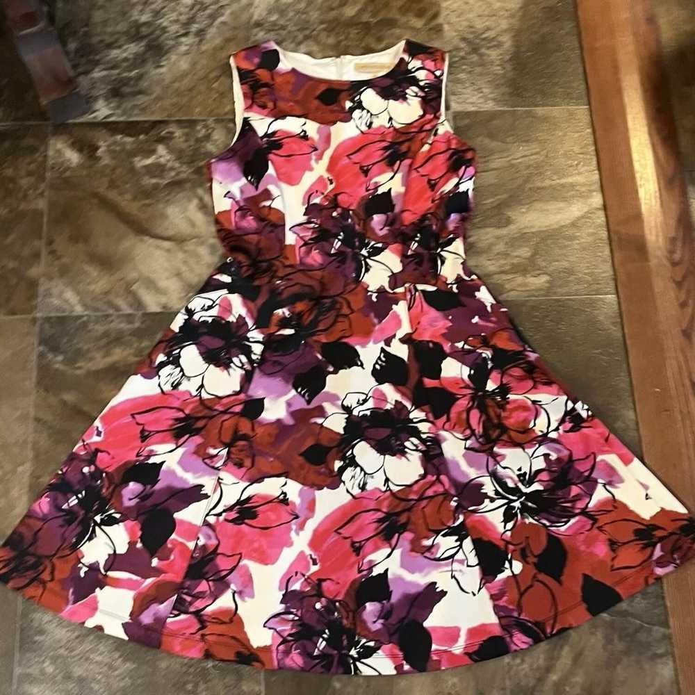 NIPON Boutique PINK FLORAL CAREER FLARE DRESS Lin… - image 8