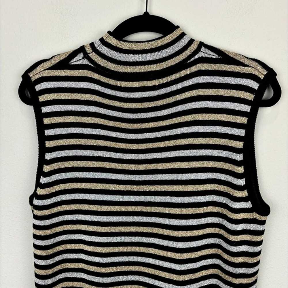 Vintage Bloomingdale's Sleeveless Metallic Knit D… - image 5