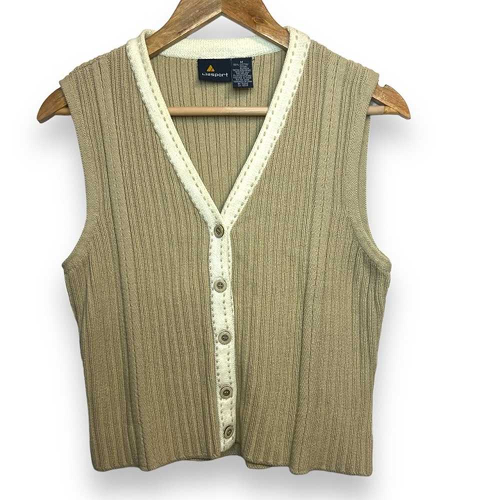 Vintage Liz Sport Cardigan Button Sweater Vest Si… - image 6