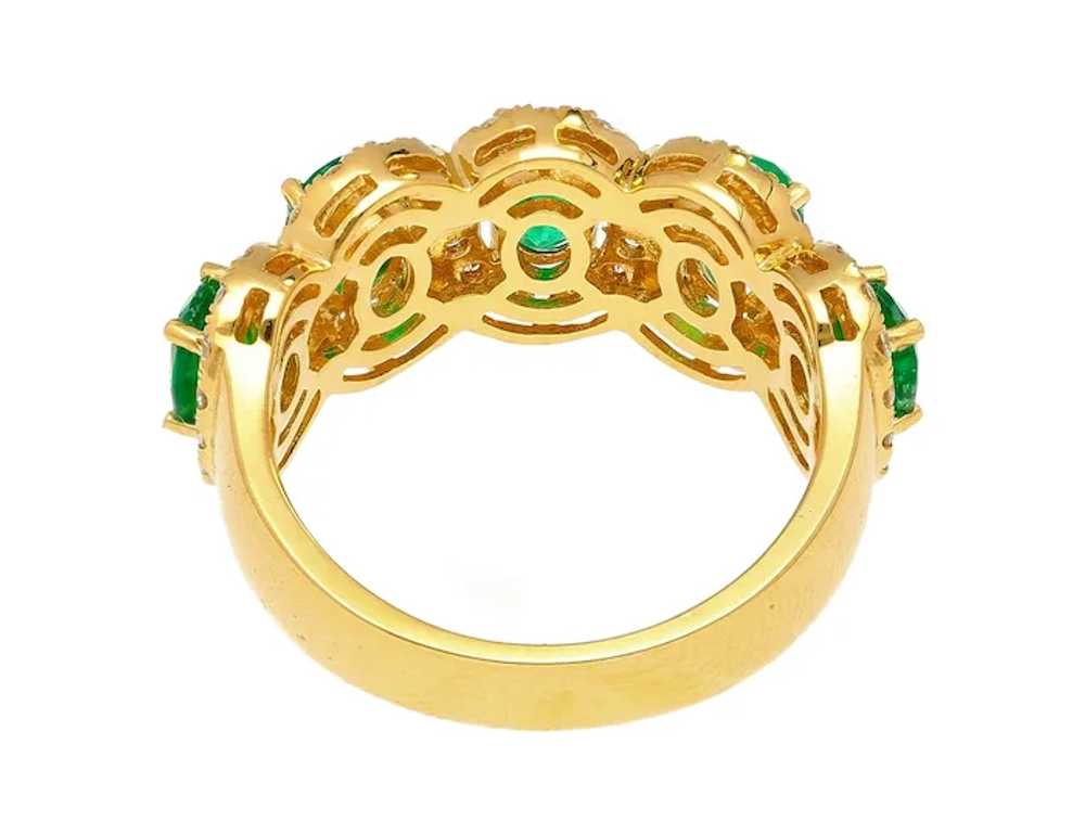 2.11 Carat Oval Cut Emerald and Diamond Wedding B… - image 6