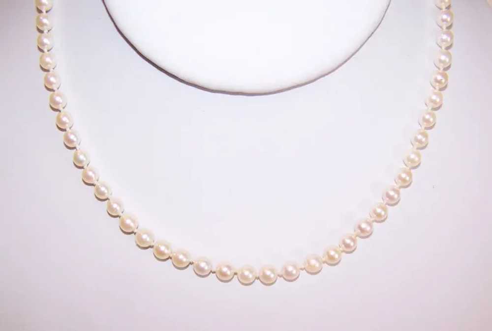 19" Single Strand of 4.5mm Cultured Pearls Neckla… - image 5