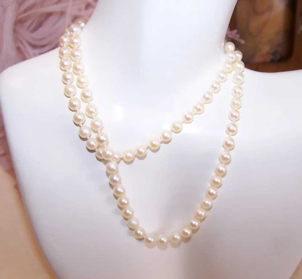 19" Single Strand of 4.5mm Cultured Pearls Neckla… - image 6