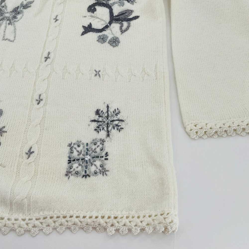 Vintage Koret White Silver Embroidered Metallic C… - image 4