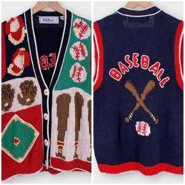 Vintage Belle Pointe Baseball Sweater Vest Retro 8