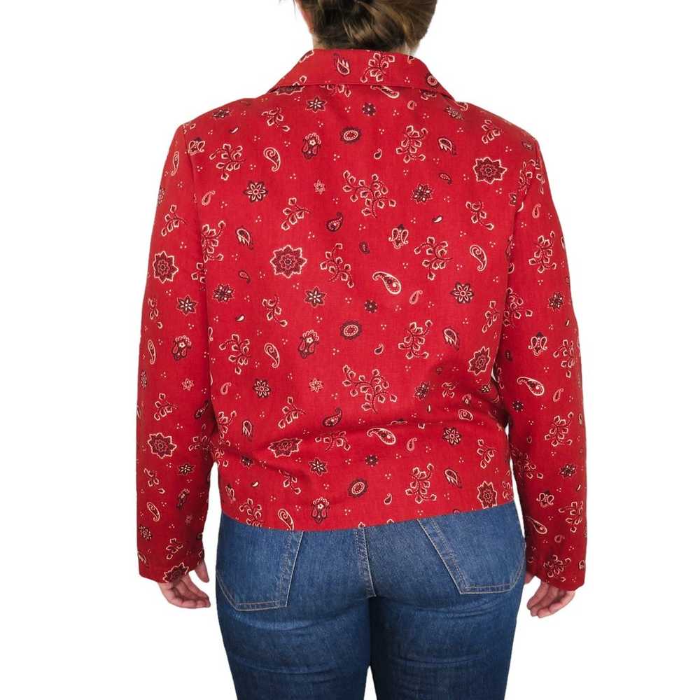ORVIS Vintage Red Bandana Paisley Pattern Jacket … - image 2