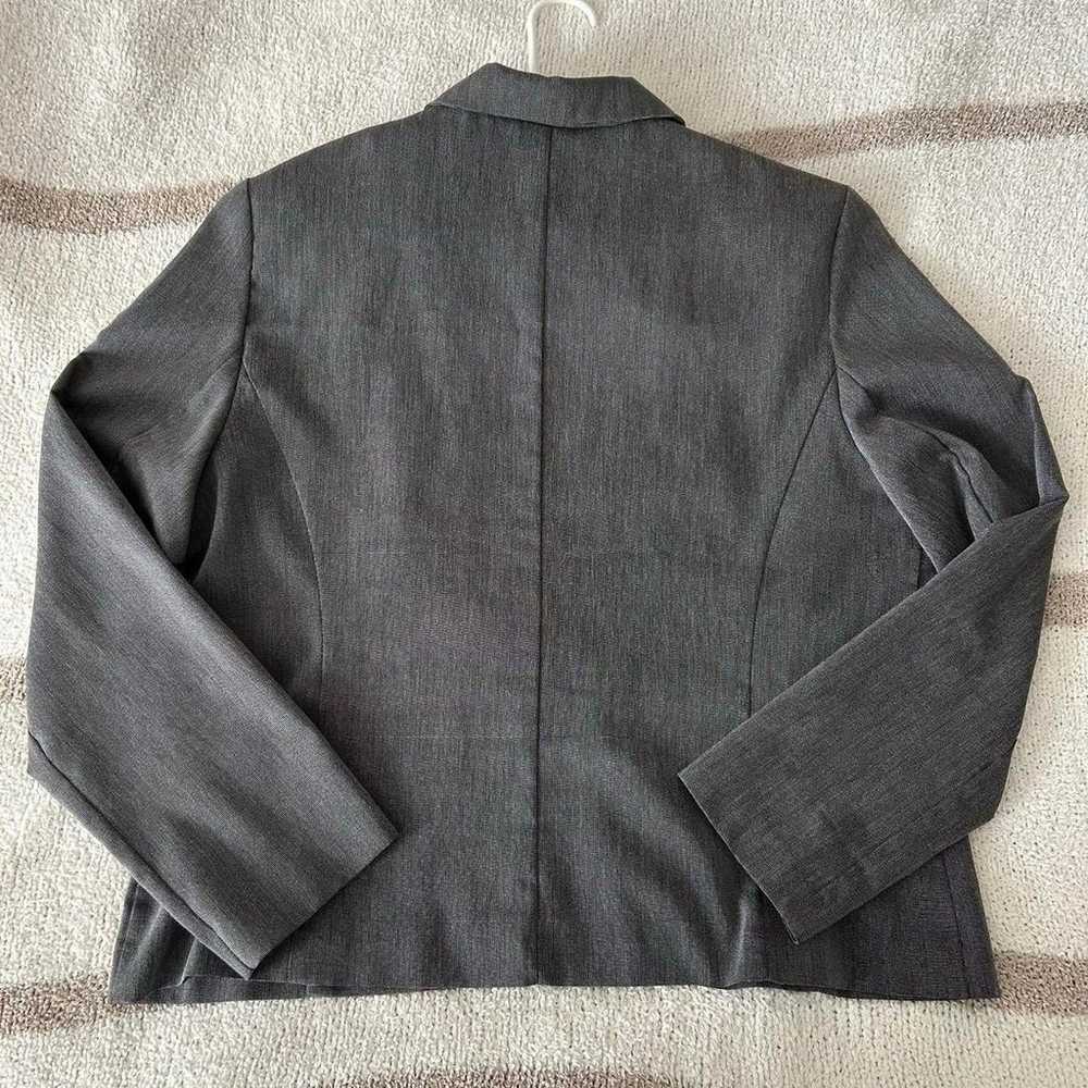 Classic 1990s grey zip down collared jacket by la… - image 3