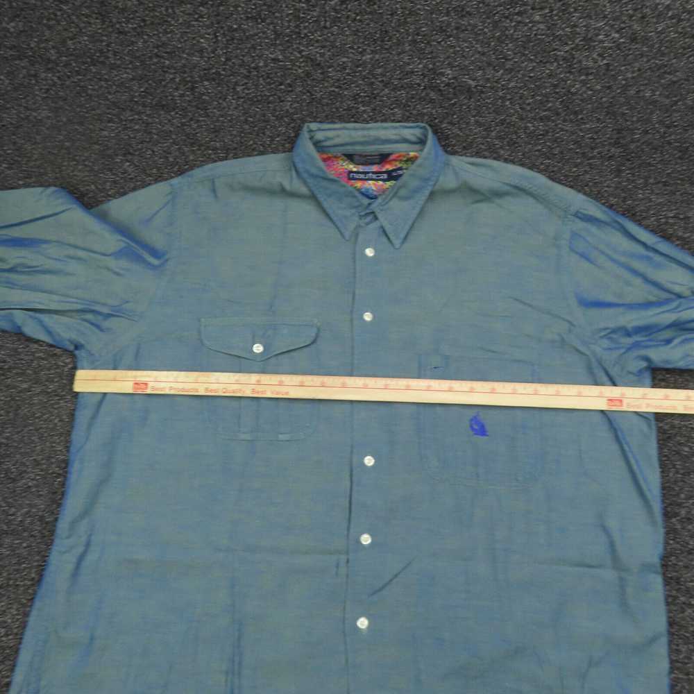 Nautica Nautica Shirt Adult XL Blue Iridescent Bu… - image 3