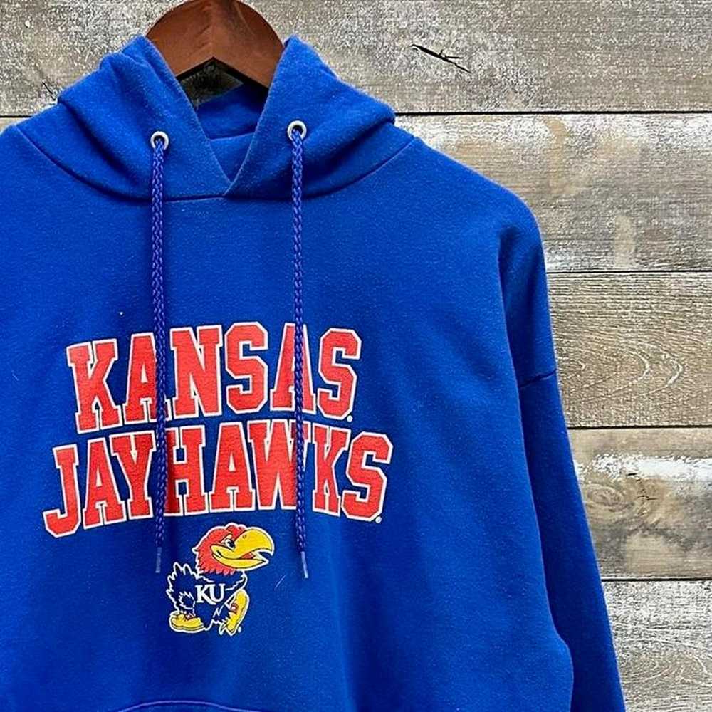 Hanes Kansas Pullover Hoodie Sweatshirt Blue Mens… - image 2