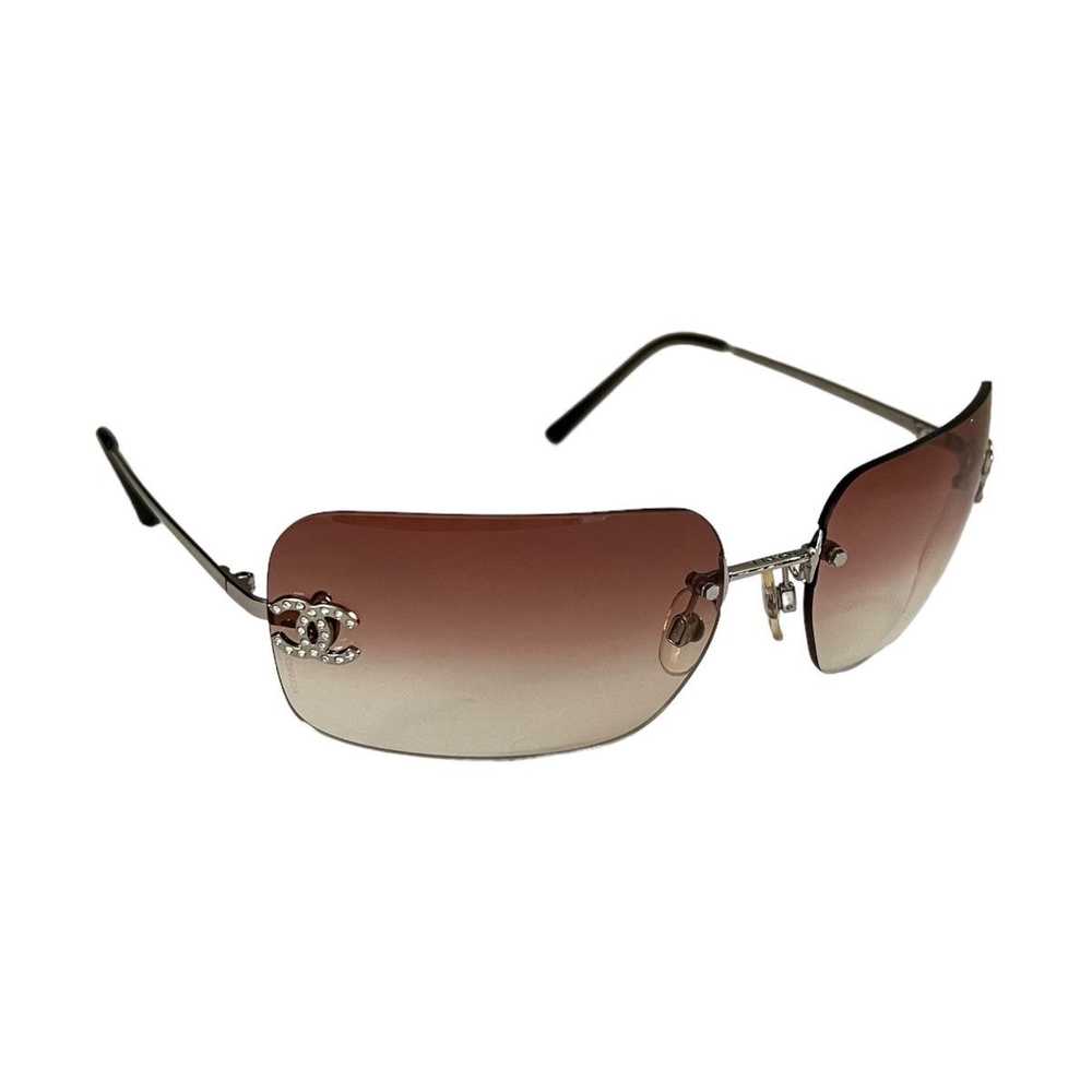 Chanel Chanel CC Rhinestone Rimless Sunglasses - image 1